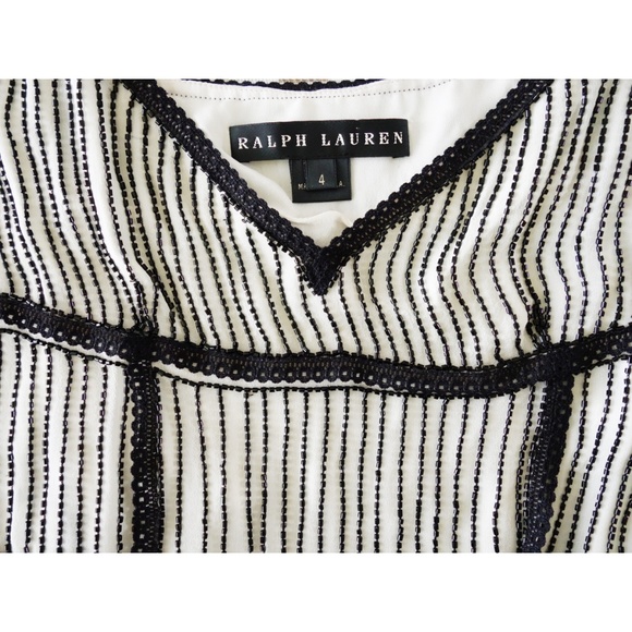 Ralph Lauren White Silk Black Beaded Cami 4 - NWT - Picture 4 of 4